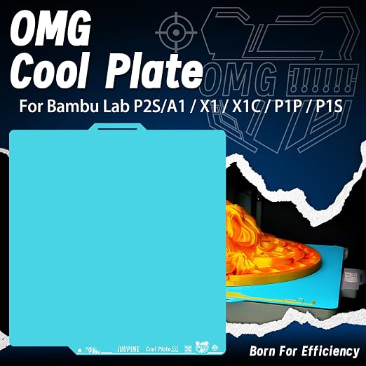 Upgraded Build Plate with QR Code Smooth Cool Plate for Bambu lab Printing Platform, Glacier Plate 257x257mm Excellent Adhesion heatingbed for Bambus P2S/P1P/P1S/A1/X1E/X1/X2D 3D Printer Accessories