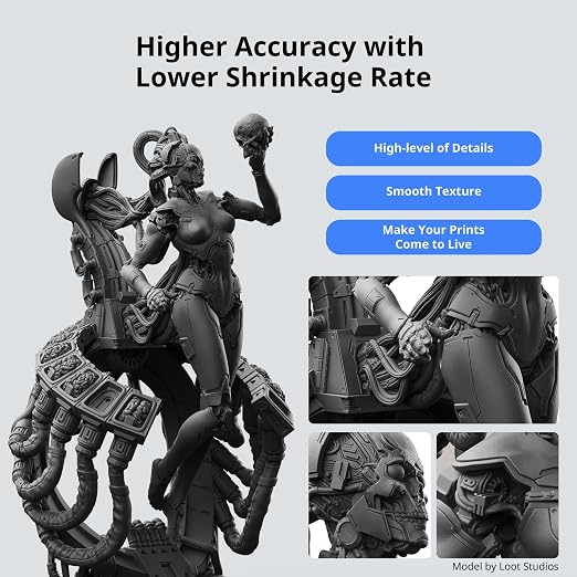 ANYCUBIC ABS-Like Resin 3.0, 3D Printer Resin with Enhanced Strength and Toughness, High Precision and Minimal Shrinkage, Wide Compatibility for All LCD Resin 3D Printers (Black, 2kg)