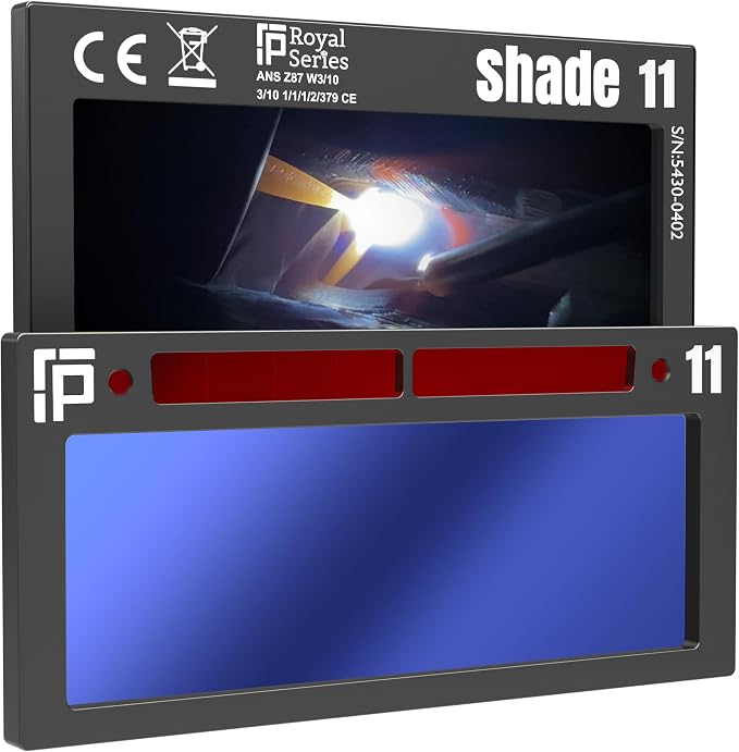 Ridge Products The Heir Single 2.0 | Shade 11 Blue Auto Darkening Welding Lens | 20A TIG Rating - No Flashing | 2" X 4.25" X 0.2" | Blue Welding Lens - TrueColor Puddle Royal Series 2.0