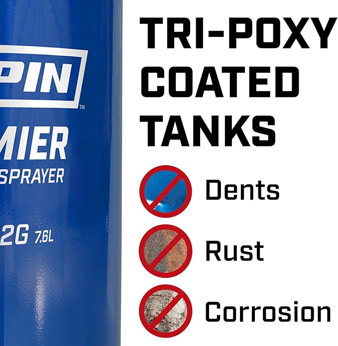 Chapin International 1280 Premier Pro 2-Gallon Tri-Poxy Steel Sprayer for Fertilizer, Herbicides and Pesticides, Multi