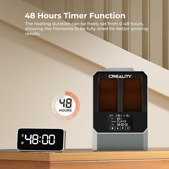 Creality Filament Dryer Box,Dual-Spool Creality Space Pi Filament Dryer Plus with 360° Fast Heating & PTC Heater,4" Touch Screen,Compatible PLA,Silk PLA,ABS,PETG,TPU,Nylon,ASA,PC,PA & More