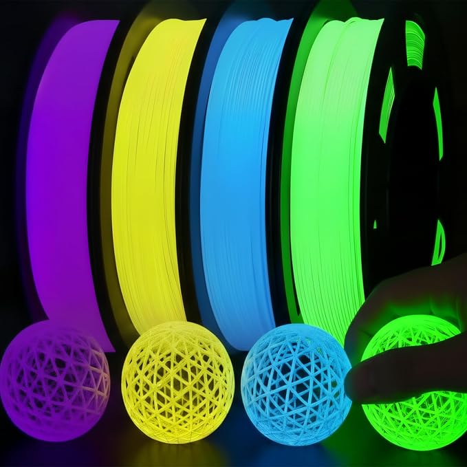 3D Printer Filament 1.75mm Filajoy3D 3D Printing Filament Dimensional Accuracy +/- 0.02mm for Most FDM 3D Printers,Purple,Blue,Green,Yellow, 250g*4 Pack