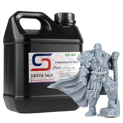 Siraya Tech Fast ABS-Like Tough Grey 3D Printer Resin, Enhanced Durability for 3D Printing, High Impact Resistance, Smooth Finish, Ideal for 4K/8K/12K LCD DLP SLA 3D Printer - 2kg
