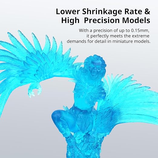 ANYCUBIC Water Washable 3D Printer Resin 2.0, 405nm High Precision 3D Resin, Low Shrinkage Photopolymer Resin for 4K/8K/12K Capable LCD DLP Resin 3D Printer Printing (Clear Blue, 1000g)