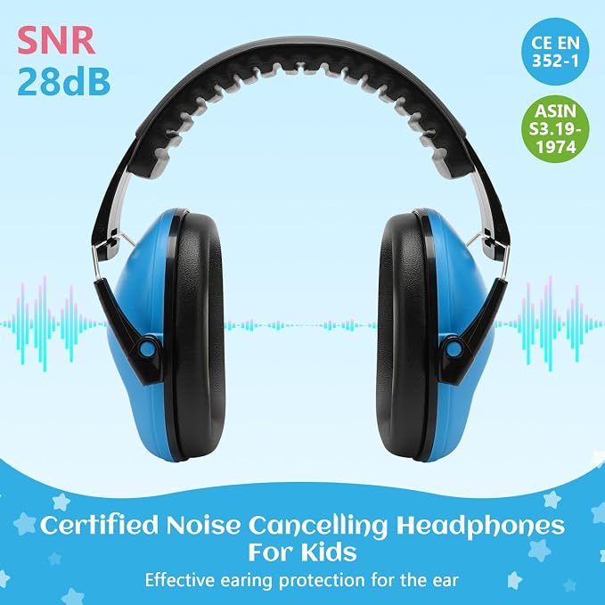 Floriogra 3 Pack Noise Canceling Headphones for Kids, Kids Ear Protection Earmuffs for Autism, Toddler, Children, Noise Cancelling Sound Proof Earmuffs/Headphones for Concerts, Air Shows, Fireworks
