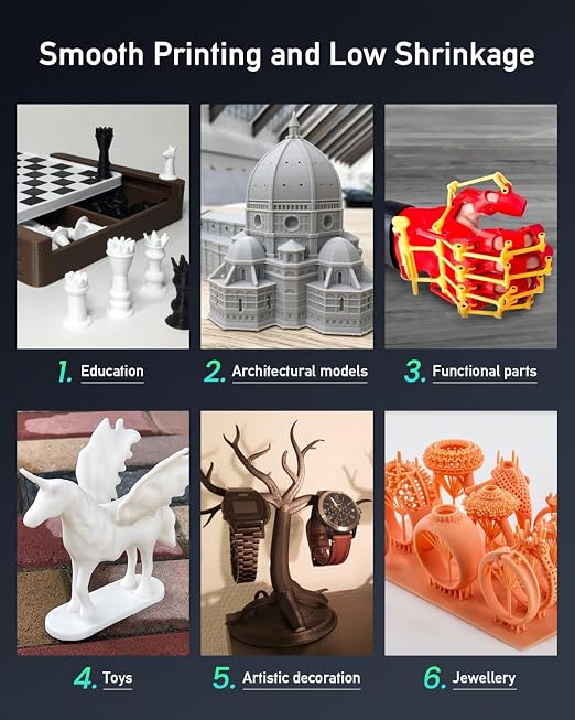 SUNLU 4000G ABS-Like 3D Printer Resin, 405nm UV Curing Photopolymer Rapid 3D Resin for 2K 4K 6K 8K LCD/DLP/SLA 3D Printers, Non-Brittle & High Precision & Low Shrinkage, Dark Grey 4KG