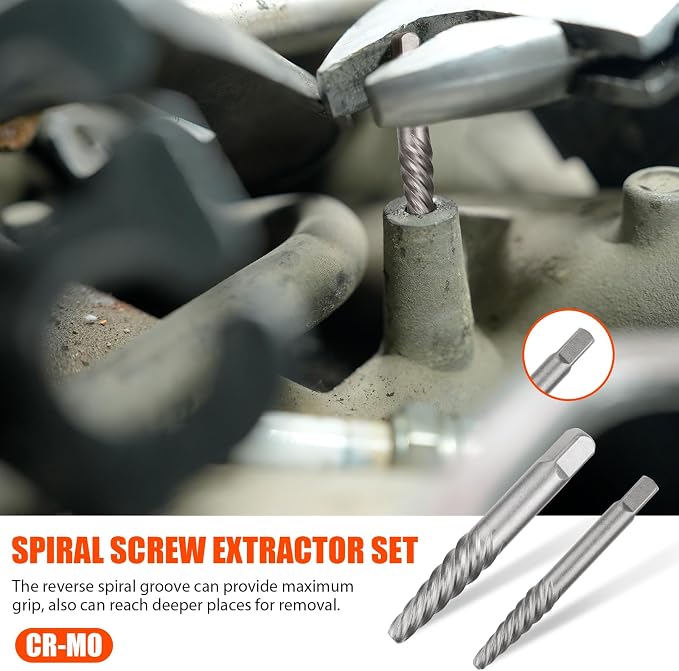 Coobeast 26Pcs Bolt Extractor Kit and Left Handed Drill Bit, Easy Out Screw Extractor with Reverse Drill Bit Extractor Set for Damaged Stripped Broken Lug Nut Bolt and Nut Remove with Hex Adapter