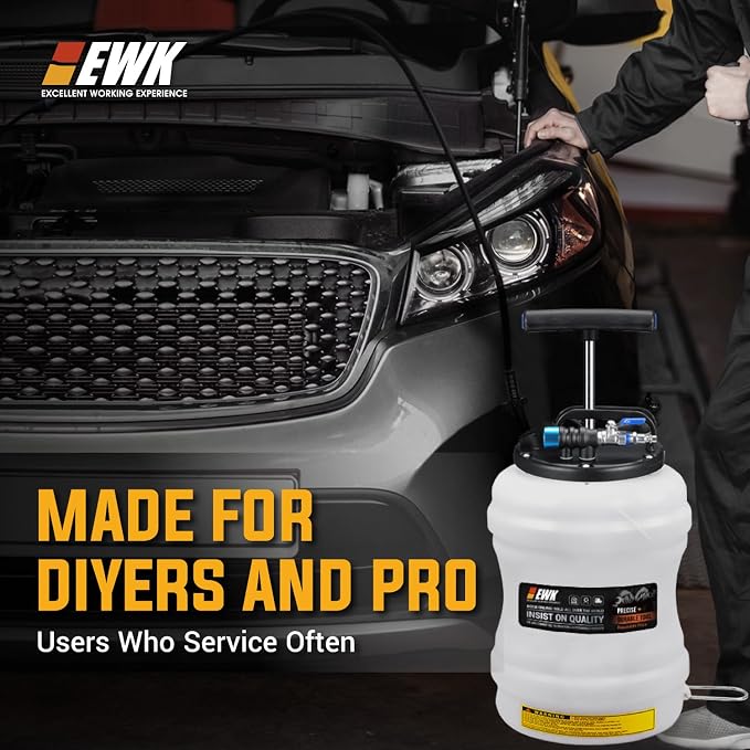 EWK 10.5L Pneumatic/Manual Oil Extractor Pump for Oil Change, Fluid Extractor for Automotive Fluids Vacuum Evacuation