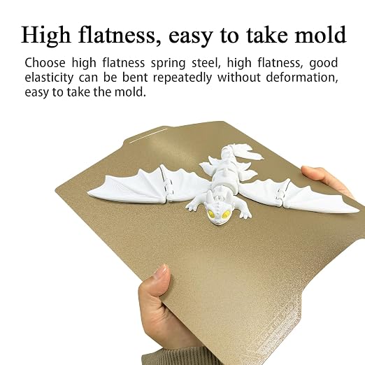 HzdaDeve Build Plate for SPARKX i7 Double Sided Textured Board Dual PEI Sheet Spring Steel 267X301MM Flexible Gold Platform Heated Bed Glue-Free Printing for Creality 3D Printer (Gold)