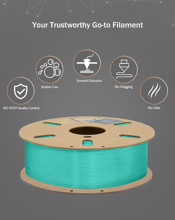 DURAMIC 3D PLA+ Printer Filament 1.75mm PLA Plus Neatly 2Kg Spool(2.2lbs) | PLA Pro Tougher and Stronger, Dimensional Accuracy Probability +/- 0.02mm Cyanblue