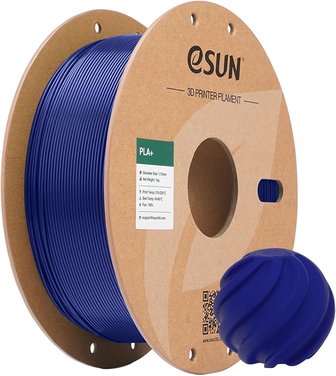 eSUN PLA+ Filament 1.75mm, 3D Printer Filament PLA Plus, Dimensional Accuracy +/- 0.03mm, 1KG Spool (2.2 LBS) 3D Printing Filament for 3D Printers, Dark Blue