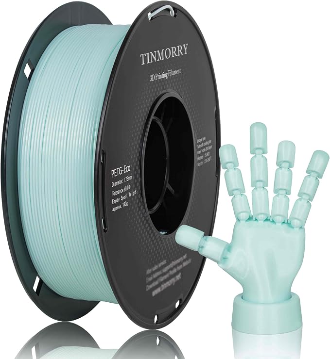 TINMORRY PETG Filament 1.75, Rapid PETG-Eco 3D Printer Filament, Compatible with Most FDM 3D Printers, 1 KG 1 Spool, Ice Bule