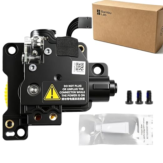 Original Stainless Steel P1 Extruder Unit for Bambu Lab P1P/P1S 3D Printer with Dual Gears for Increased Extrusion Force & Filament Run-Out Detection