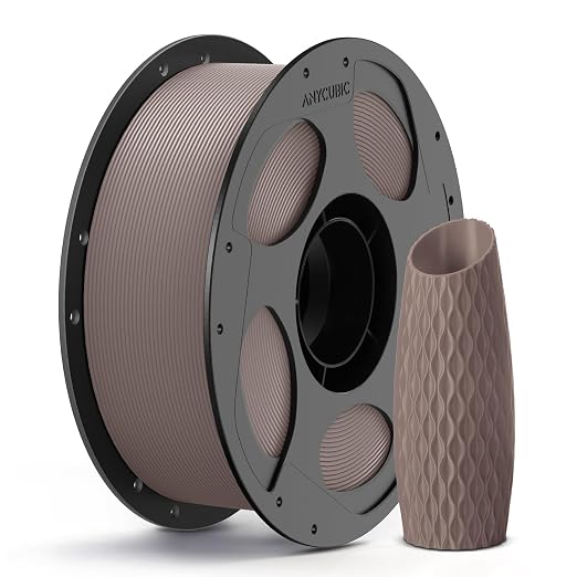 ANYCUBIC PLA 3D Printer Filament, 3D Printing PLA Filament 1.75mm Dimensional Accuracy +/- 0.02mm, 1KG Spool Reusable (2.2 lbs), Brown