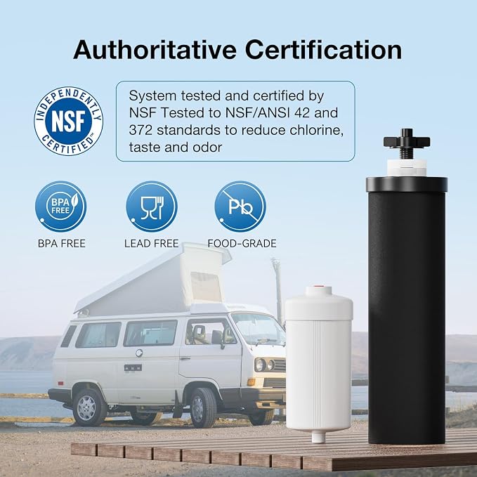 Gravity Water Filters Replacement for Berlky BB9-2 & PF-2 Fluoride Filters Combo Packs, 7-Stage Filtration, NSF/ANSI 42 & 372 Certified, Gravity Filters Compatible with Berlky Systems (4 Pack)