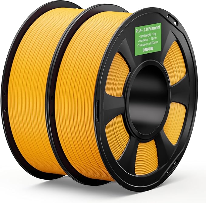 PLA+ 2.0 Filament 1.75mm, 3D Printer Filament, Upgrade PLA Plus 3D Printer Filament, High Speed PLA+ Filament for Most FDM 3D Printer, Sunflower Yellow 2kg