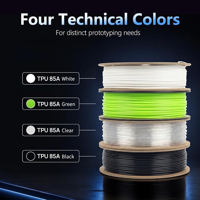 Siraya Tech Flex TPU Filament - 85A Shore, ISO 10993 Tested, High Flexibility & Toughness, High Flow & Speed, Moisture-Resistant Aluminum Bag - for Footwear, Wearables, Protective Gear (Green, 1kg)
