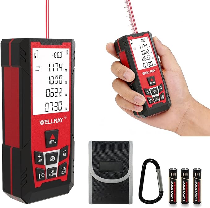 Laser Measuring Tool, 492Ft/150M Laser Measure Tool with ±1/25" Accuracy, IP54 Laser Distance Meters with Multiple Measurement Mode for Architect Contractor, Laser Measurement Tool for Father Husband