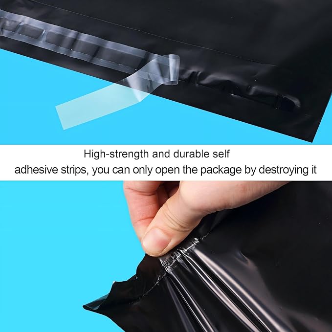 Outus 240 Pcs Poly Mailers Variety Size Pack Mailing Shipping Bags Assorted Sizes Shipping Envelopes Self Adhesive Waterproof and Tear Proof Packaging Bags for Clothing Book Gift(Black,6 Sizes)