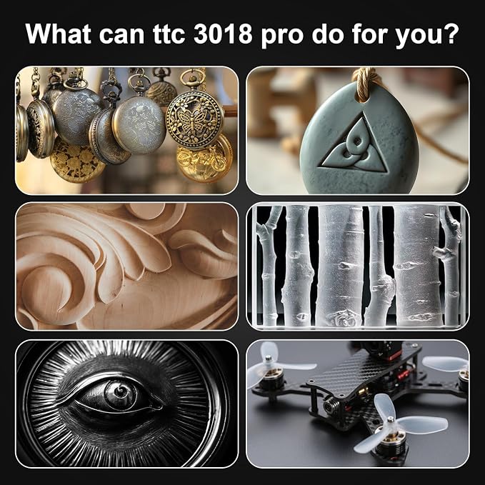 TTC3018 Pro CNC Router Machine,Desktop CNC Engraving Machine Upgraded 3-Axis Engraving Milling Machine for Wood Acrylic MDF Nylon,300mmX180mmX40mm Working Area