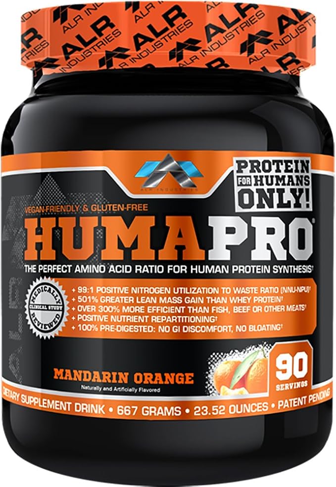 ALR Industries HumaPro Essential Amino Acid Formula | EAA Protein Supplement | Supports Muscle Recovery & Performance | Vegan, Gluten Free | | 90 Servings (Mandarin Orange)
