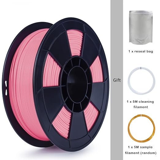 ZIRO PLA Filament 1.75mm, Pure Color 3D Printer Filament, PLA PRO Basic Color Series, 1.75MM 1KG Spool, Fit Most FDM Printers, Pink