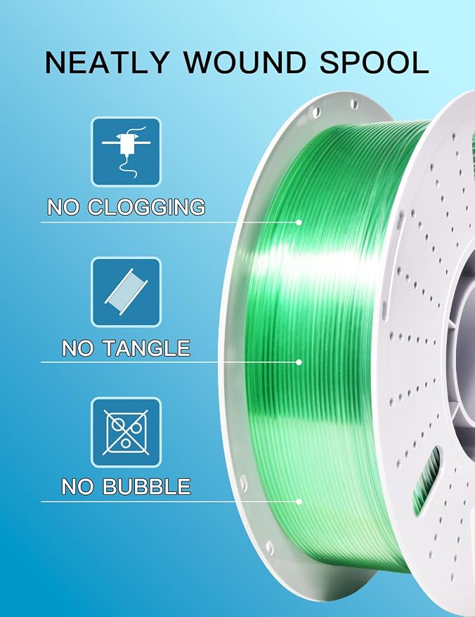 PINBALL Rainbow PETG 3D Printer Filament 1.75mm, Multicolor Translucent PETG Filament Bundle, Accuracy +/- 0.02 mm, 4kg in Total