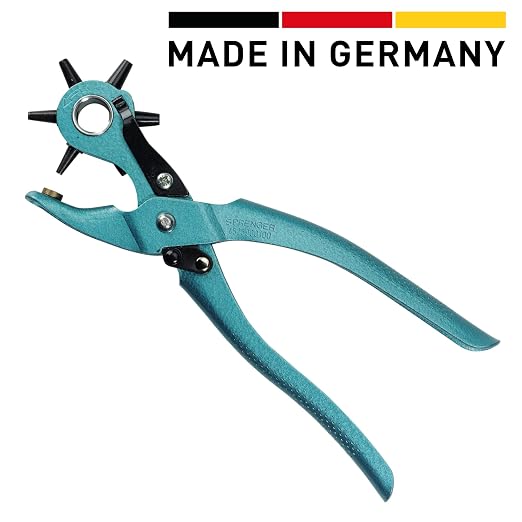 Herm Sprenger Leather Hole Punch Made in Germany Professional Tool Revolving Blue Hole Maker for Leather Products Belt Watch Strap Saddle Bridle Handbag Shoes Stirrup Leather
