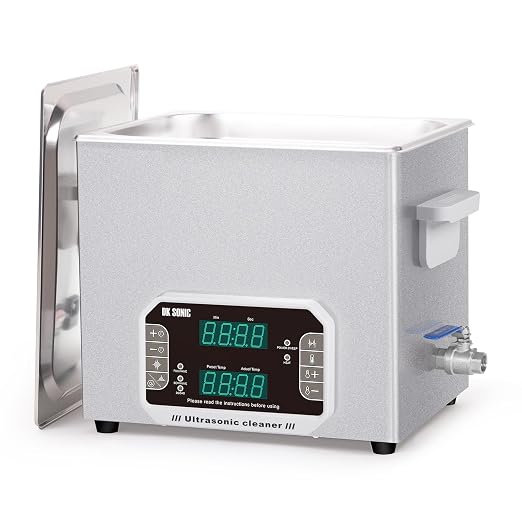 DK SONIC Professional Ultrasonic Cleaner 10L, 240W Heavy-Duty Sonic Cleaner with Timer,Heater&Touch Control, Multi-Application for Motorcycle Engines, Carburetors, Chains (Include Basket)