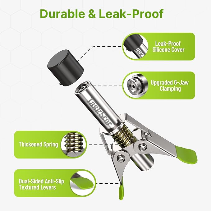 TaskStar 12000 PSI Grease Gun Coupler: 2025 Upgrade with Quick-Release Design & 6-Jaw Secure Lock, Compatible with All Grease Guns, Grease Tips Built for Easy Greasing Tractors, Trucks & Equipment