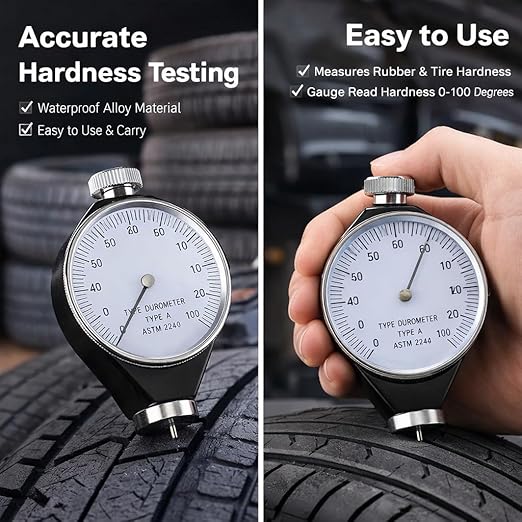 Mohs Durometer Tester, Shore Type A/O/D Rubber Tire Durometer Hardness Tester 10-90HA (Type A)