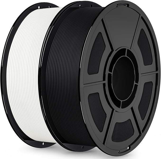 IEMAI Matte PETG Filament 1.75mm 2kg Bundle Black and White, Smooth Matte Finish 3D Printer Filament with Minimal Layer Lines & Low Warping, +/-0.02mm Dimensional Accuracy