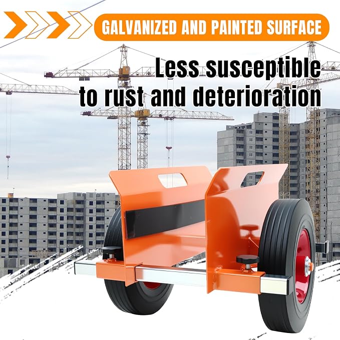 SST Heavy Duty Panel Dolly 1100LBS Capacity, Adjustable Drywall Mover & Door Cart for Slab, Wood Panels, Sheet Material Handling in Garage Warehouse Construction (Orange Black)