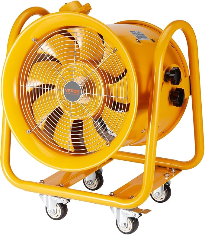 VEVOR Explosion Proof Fan 16 Inch, 350W 4240CFM, Industrial Portable Ventilator Blower/Exhaust with 9.8ft Light Cord -No Plug