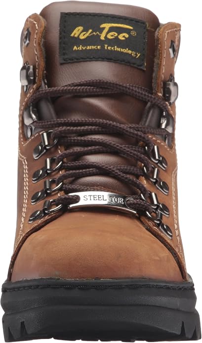 Ad Tec Men's 6" Ankle Laceup Leather Certified Work & Hiker Boot | Steel Toe, Padded Collar, Cushioned Insole & Oil Resistant Outsole