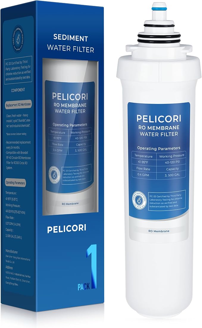 RF-40/RC100 RO Membrane Water Filter | Compatible with Brondell Circle RC100 Under Sink Reverse Osmosis Filtration Systems, 1 Pack