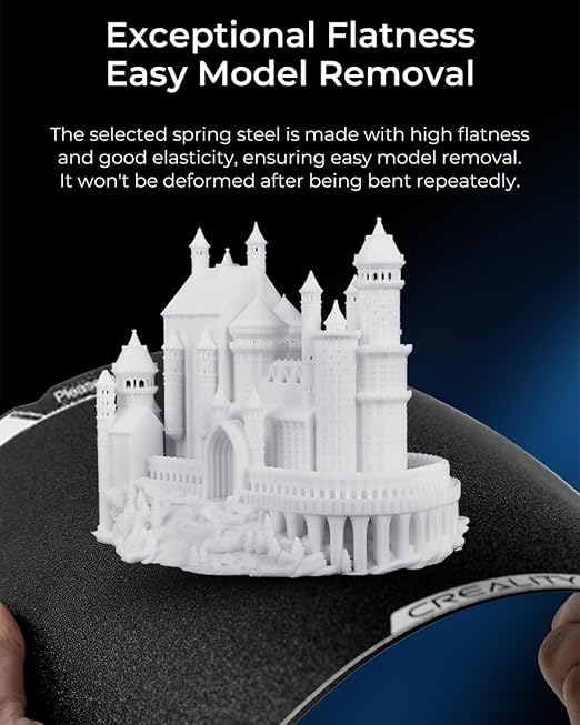 Creality Official K1 Build Plate Textured Surface 235x235mm PEI Sheet Flexible Removable Spring Steel Bed Plate for Ender 3 V3/3V3 SE/3V3 KE/3 S1/3 S1 Pro/5 S1/CR-10SE (Without Magnetic Base)
