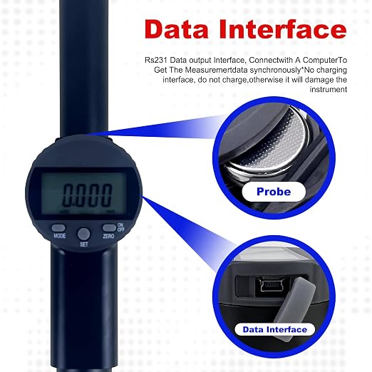 Digital Dial Gauge,with A Range of 100mm/4 in,Dlectrical Digital Indicator Graduation Resolution of 0.001mm
