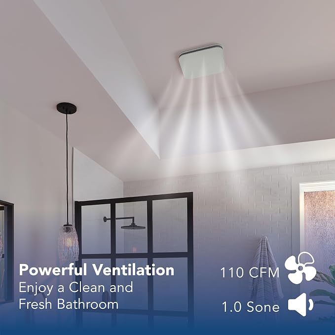 Broan-NuTone Bathroom Exhaust Fan – Easy Retrofit Without Attic Access, Ultra-Quiet 1 Sones, 110 CFM, ENERGY STAR Certified, Made in USA, Moisture & Odor Control with Easy-Clean Grille