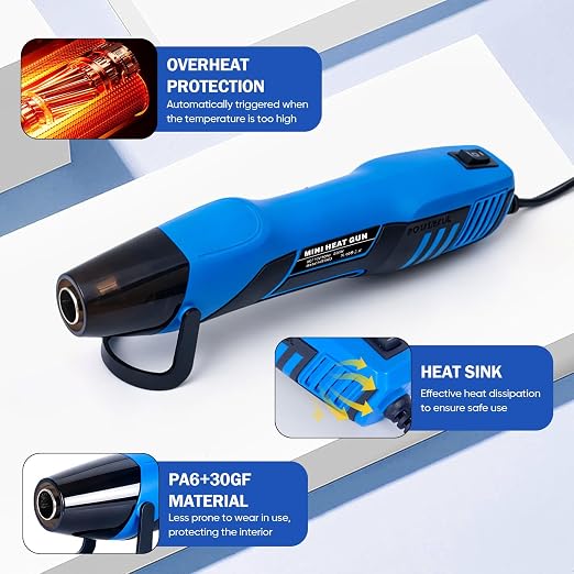 350W Mini Heat Gun Kit with 460pcs Waterproof Solder Seal Wire Connectors & 3:1 Heat Shrink Tubing, Dual-Temp 482°F/752°F (250°C & 400°C) Fast Heating for Automotive, Marine, Wiring Repair 10-26 AWG