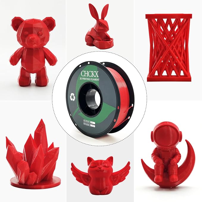 PETG 3D Printer Filament Bundle, 10Rolls,Dimensional Accuracy +/- 0.03 mm, 1kg Spool(2.2lbs), 1.75 mm Fit for Most 3D Printers,Black+White+Red+Green+Blue+Yellow+Skin+Coffee+Orange+Pink