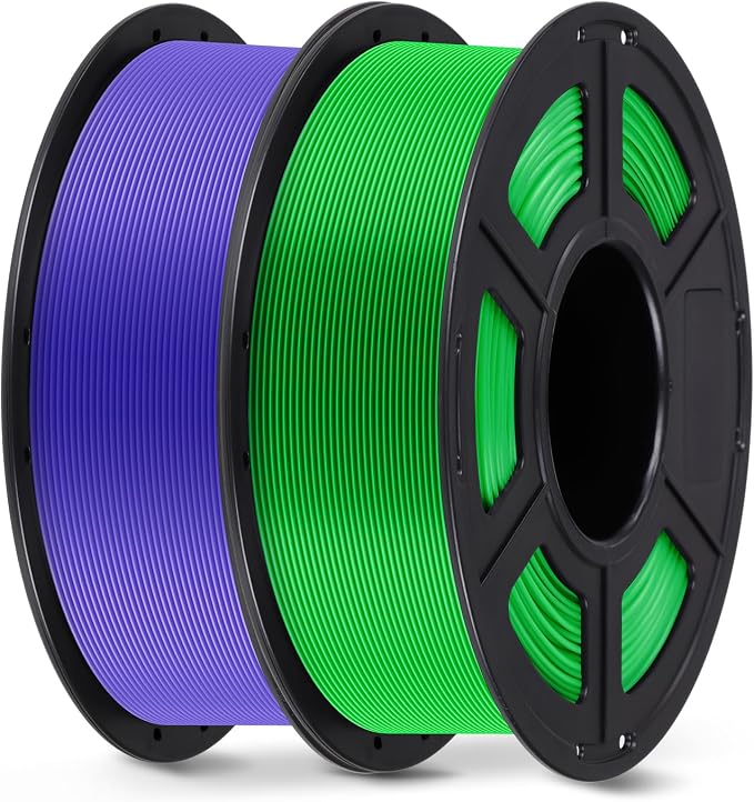 ANYCUBIC PLA Filament 1.75mm Bundle, 3D Printing PLA Filament 1.75mm Dimensional Accuracy +/- 0.02mm, 1KG Spool (2.2 lbs), 2KG Purple + Green