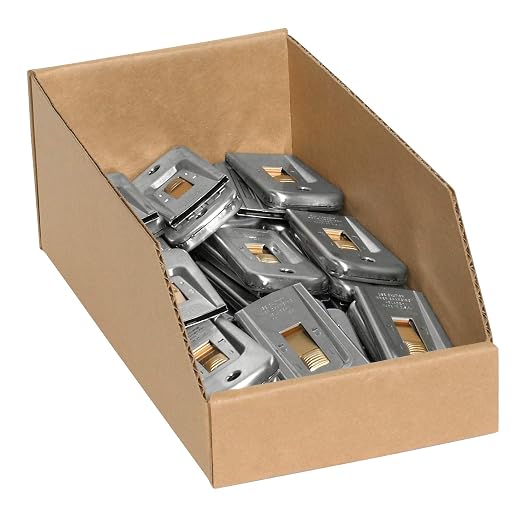 Partners Brand PBINMT624K Open Top Bin Boxes, 6" x 24" x 4 1/2", Kraft (Pack of 50)