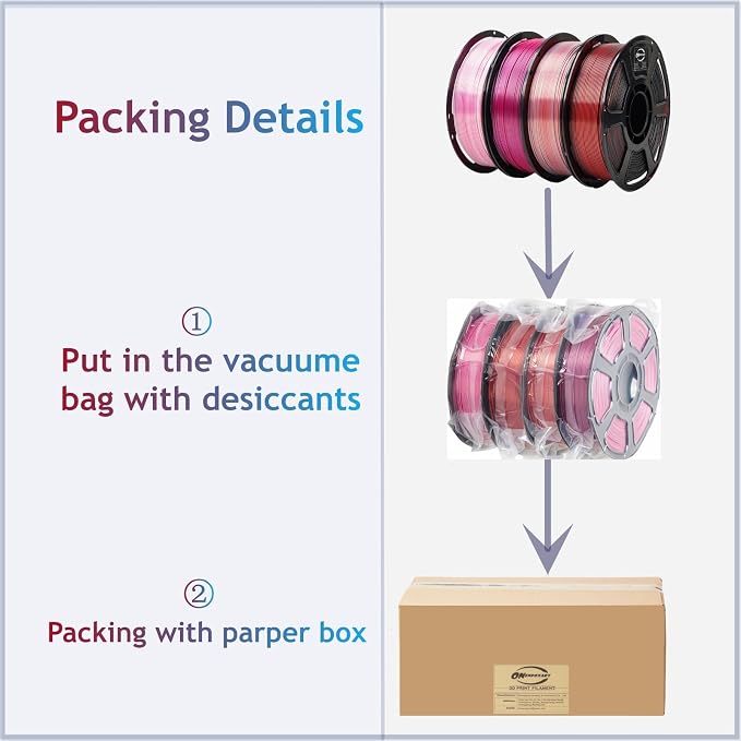 4KG Dual Color Silk Filament, Silk PLA 3D Printer Filament 1.75mm, 1KG Spool(2.2 lbs), 4 Pack, PLA Silk Dual Color,Shiny WhiteRose+RedBlack+RedSilver+ RoseBlack