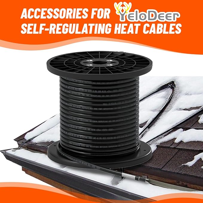 Roof & Gutter De-Icing and Freeze Protection Splice & Tee Connection Kit – For Connecting or Branching Self-Regulating Heat Cable (1 extra End Seal Kit included)