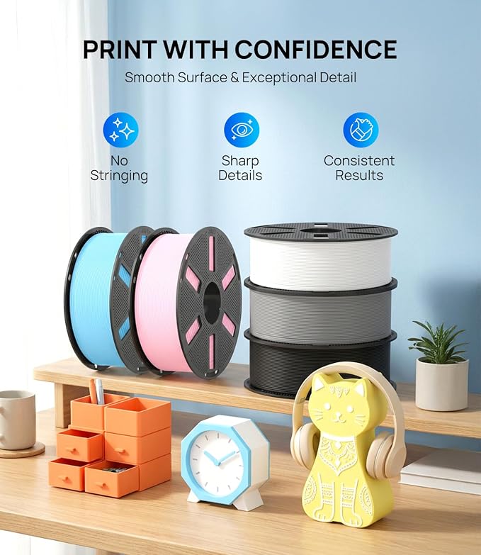JAYO Orange PLA 3D Printer Filament 1.75mm, 1.1kg Reusable Spool | ±0.02mm Accuracy, Neatly Wound, Vacuum Sealed, Smooth Extrusion, Fit Most FDM 3D Printer