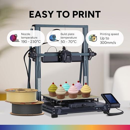 OVERTURE Matte PLA 1.75mm, Low Warp & Smooth Finish 3D Printer Filament | Frosted Matt Finish Hides Layer Lines, 1kg Spool (2.2lbs) Cardboard Spool, Fit Most FDM Printer (Matte Butter Yellow)