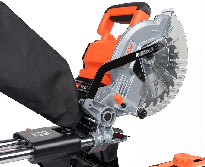 VEVOR Sliding Compound Miter Saw, 7-1/4 inch Blade, DC 18.5V Cordless Miter Saw, with LED Precision Alignment, Adjustable Angles, Battery and Charger Included, for Cutting Wood, Metals, Laminates