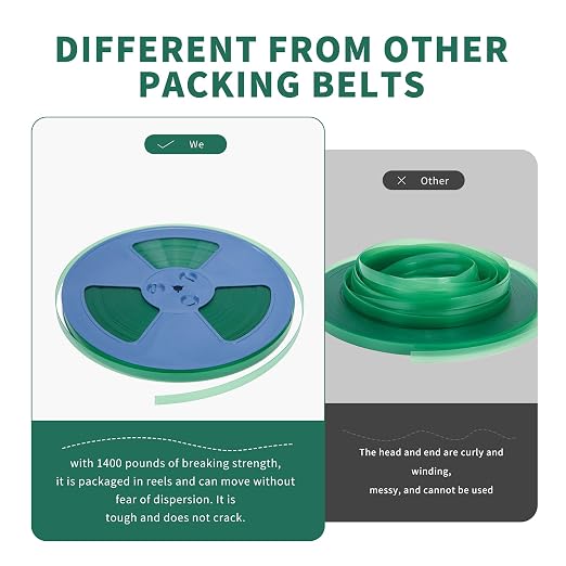 Pallet Banding Strapping Kit with Polyester(PET) Strapping Tensioner, 300ft 5/8" Polyester (PET) Strapping Roll and 50pcs Steel Seals