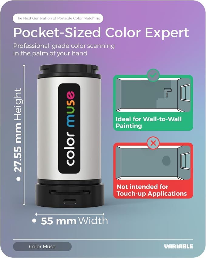COLOR MUSE Colorimeter - Mobile Color Matching Tool - Instantly identify closest matching paint colors, products, and digital color values